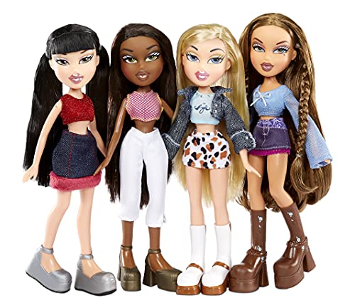 Bratz Edición Especial 20 Años Muñeca de moda original Yasmin - Caja holográfica y póster - Coleccionable - Réplica de la versión de 2001 - Incluye 2 vestidos, zapatos, bolso y más