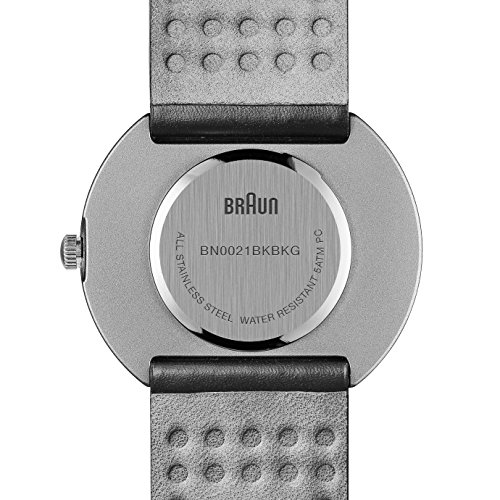Braun BN0021BKBKG - Reloj analógico de caballero de cuarzo con correa de piel negra