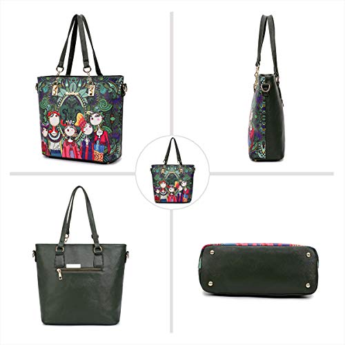 BUKESIYI Bolsos Mujer Bolso Bandolera Grandes Fiesta Casual Bolsos PU Cuero Piel CCES77503 Verde