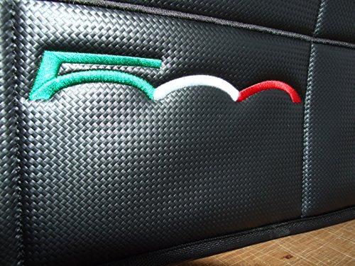 Bulmar - Organizador de lujo para maletero de coche con estampado de fibra de carbono en la parte delantera, inspirado en Fiat 500