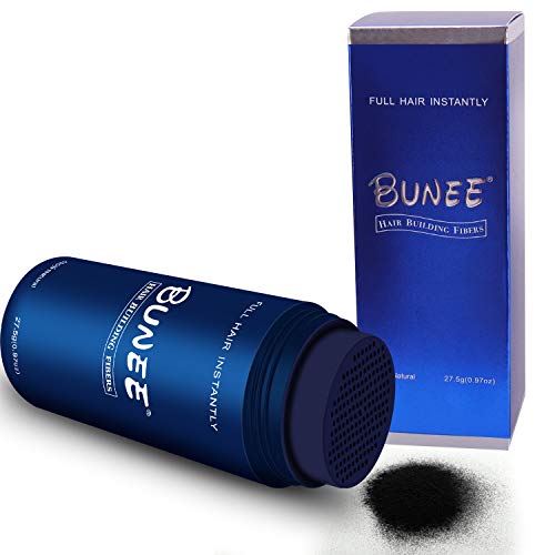 BUNEE Fibras Capilares Negro 27,5 gr - Caida Cabello Hombre - Keratin Fibers - Disimular Calvicie Al Instante Con Polvo de Queratina 100% Natural