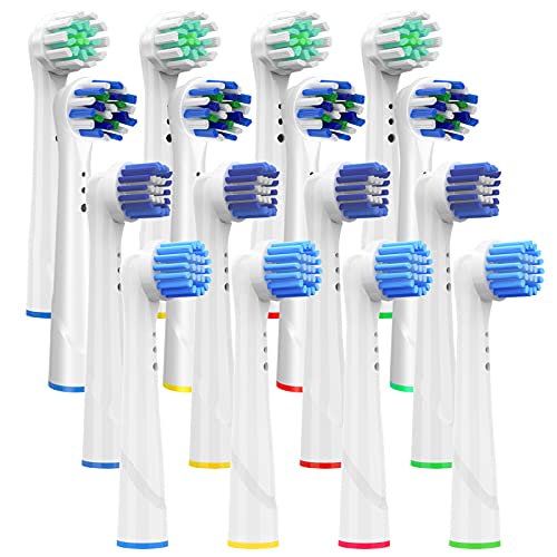 Cabezales de Repuesto para Braun Oral B Cepillo de Dientes – Cabezales de Recambio Incluye 4 Cross Clean, 4 Pro Gum Care, 4 Precision Clean y 4 Cabezales Sensitive, Salud de las encías 16 unidades