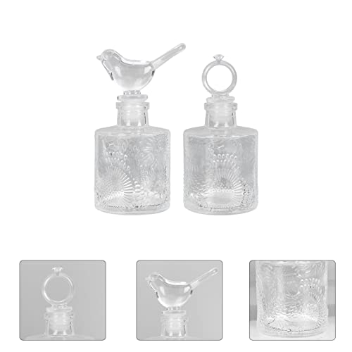 Cabilock 2 Unidades de Botellas de Perfume de Cristal Botellas de Perfume de Época Botellas de Perfume Vacías Botellas de Perfume Decorativas Contenedor de Fragancia