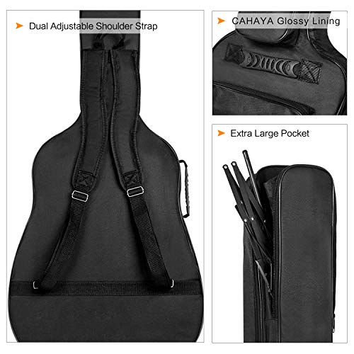 CAHAYA Funda de Guitarra Universal Acolchada con Bolsillo de Atril de Música para Guitarra Acústica y Clásica - Nueva Versión Actualizada Modelo CY0177