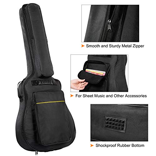 CAHAYA Funda de Guitarra Universal Acolchada con Bolsillo de Atril de Música para Guitarra Acústica y Clásica - Nueva Versión Actualizada Modelo CY0177