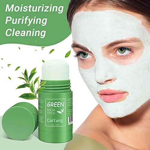 CaiTang Mascarilla de té verde, Green Stick Mask, Mascarilla de Limpieza Profunda, Control de Aceite Hidratante, Limpieza Profunda, Para Todo Tipo de Piel