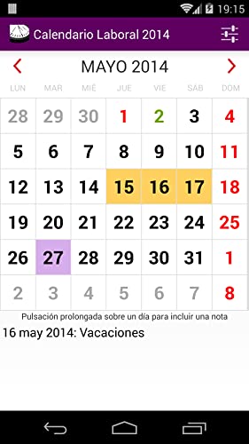Calendario Laboral 2014 España