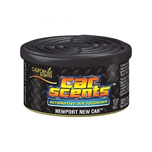 California Car Scents - Pack de 4 - Ambientador de Coche con Fragancia, Olor y Esencias a Newport New Car, Olor a Aroma de Coche Nuevo (Ambientador en Lata 42 Gramos)