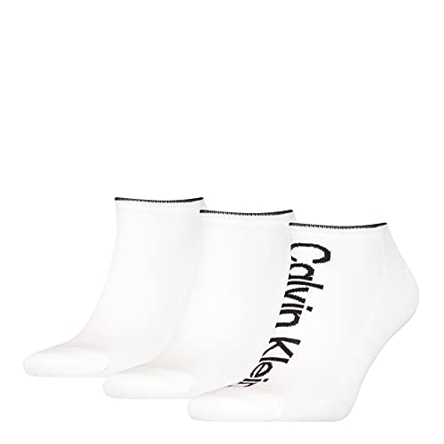 Calvin Klein Athleisure Men's Sneaker Socks 3 Pack Zapatillas, Blanco, Talla única para Hombre