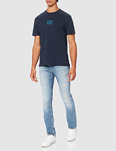 Calvin Klein Chest Box Logo T-Shirt, Camiseta para Hombre, Azul (Calvin Navy), L