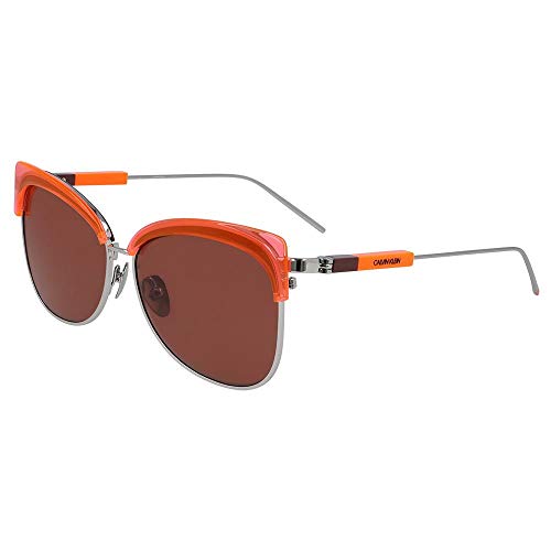 Calvin Klein CK19701S, acetato gafas de sol neón naranja/mahogany unisex adulto, multicolor, estándar