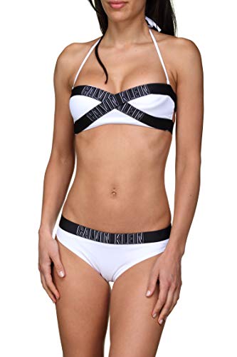 Calvin Klein Classic HR Braguita de Bikini, Blanco (Pvh White 143), 40 (Talla del Fabricante: Large) para Mujer