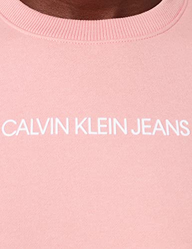 Calvin Klein Jeans Shrunken INSTITUTIONAL Crew Neck Sudadera, Soft Berry/Bright White, XS para Mujer