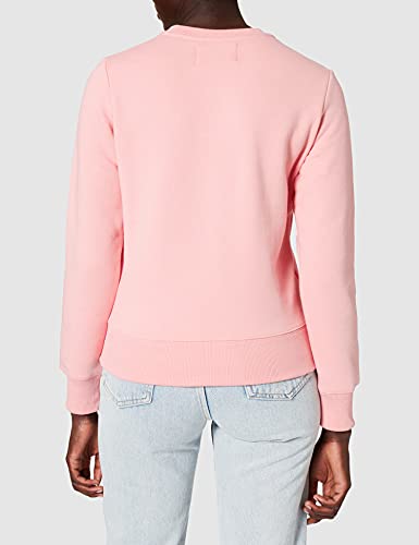 Calvin Klein Jeans Shrunken INSTITUTIONAL Crew Neck Sudadera, Soft Berry/Bright White, XS para Mujer