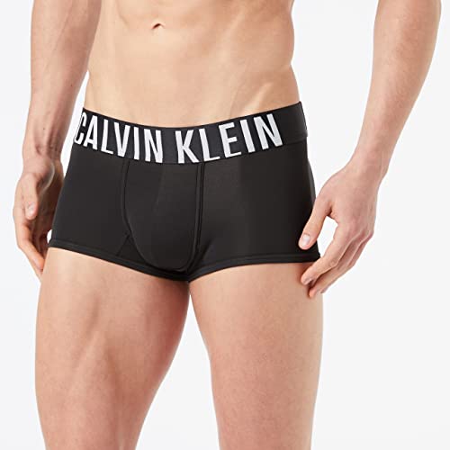 Calvin Klein Low Rise Trunk 2PK Baadores Ajustados para Hombre, Black W. Strawberry Shake/White WB, M