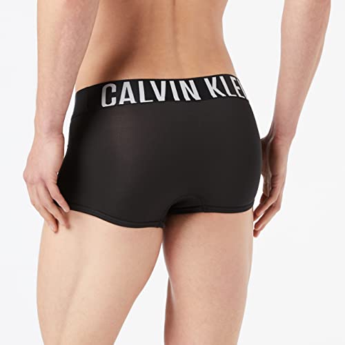 Calvin Klein Low Rise Trunk 2PK Baadores Ajustados para Hombre, Black W. Strawberry Shake/White WB, M