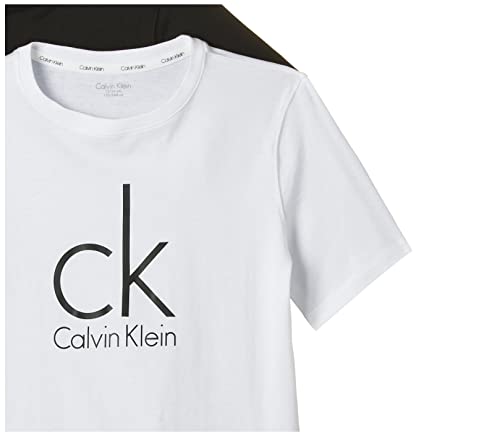 Calvin Klein Modern tee Camiseta, Negro (Black/White Lg 930), 152 centimeters (Talla del fabricante: 10-12) para Niños