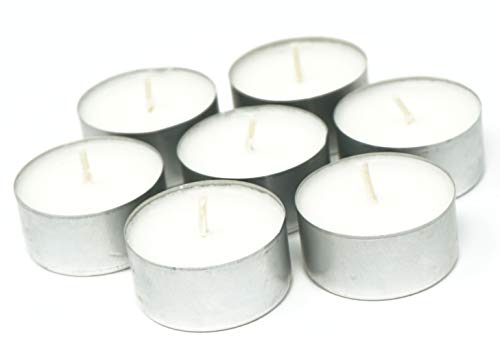 Candelitas Naturales Sin Perfume Cera Vegetal Velas Sin Parafina En Taza De Aluminio Reciclable Luces Nocturnas Sin Plástico (120 Candelitas - 4 Horas)