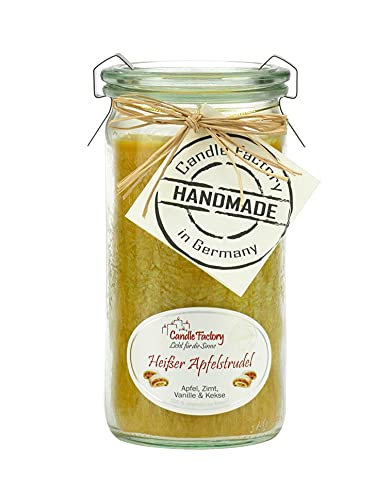 Candle Factory – Mini Jumbo Vela Perfumada Weck Aroma: Caliente Manzana espirales