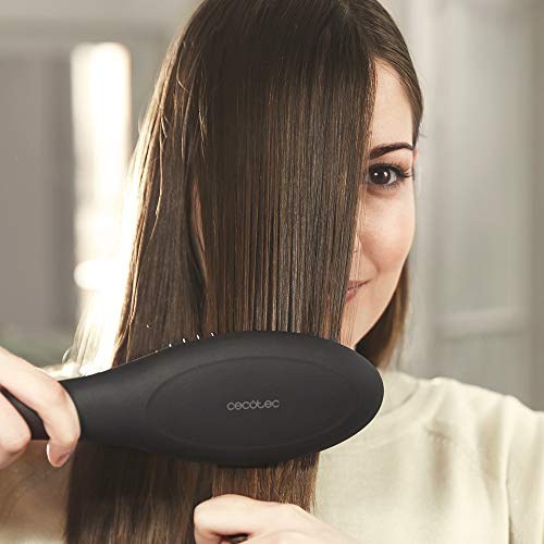 Cecotec Cepillo Alisador Bamba InstantCare 900 PerfectBrush. Temperatura regulable 140-220ºC, Revestimiento de Queratina y aceite de Argán, Generador de iones reales