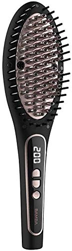 Cecotec Cepillo Alisador Bamba InstantCare 900 PerfectBrush. Temperatura regulable 140-220ºC, Revestimiento de Queratina y aceite de Argán, Generador de iones reales