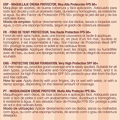 Cedib Paris Maquillaje Crema Protector Fps 50+, Fond De Teint Protecteur, Velours 15 g