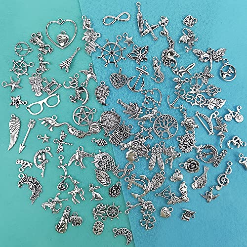 CENRONG Colgantes Dijes para Pulseras Collares Pendientes 100pcs Charm Colgante Esmalte Accesorios De Aleación, para Llaveros, Pulseras, Collares, Pendiente