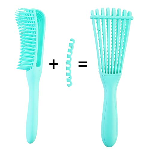 Cepillo Desenredante,Cepillo Desenredante para Cabello,Cepillo Antiestático Masaje,Detangling Brush,Cepillo para Cabello Mojado, Rizado, Grueso, Ondulado (2 piezas (rosa, verde))