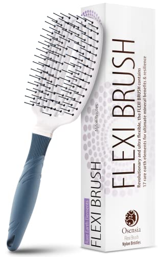 Cepillo para desenredar Flex con cerdas de Nylon para el pelo – Cepillo desenredante para niños, hombre y mujer – Cepillo de pelo brillo, crecimiento y roturas – Cepillo desenredante fácil de Osensia