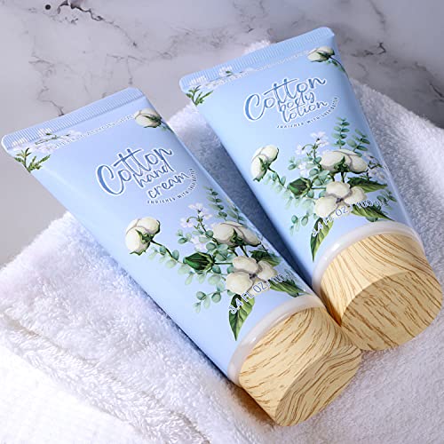 Cestas de Regalo para Mujer, Green Canyon Spa Set de Baño Mujer con Bolsa 10 Piezas Fragancia de Algodón Loción Corporal, Sales de Baño Caja SPA Regalo Ideal para Día de Valentín, Cumpleaños y Navidad