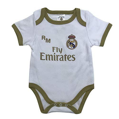 Champion's City Real Madrid FC Bodis Niños - Producto Oficial Primera equipación 2019/2020 (3 Meses)