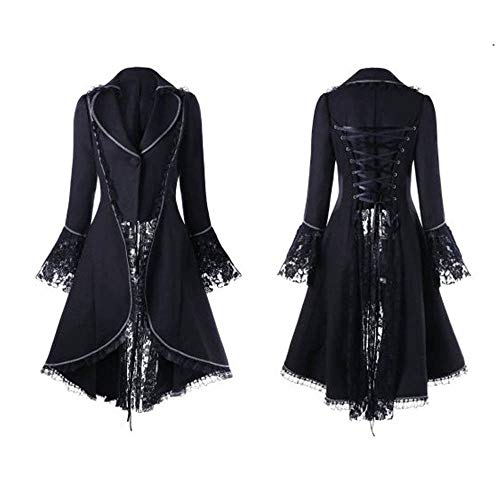 Chaquetas para Mujer De Esmoquin De Halloween Corsé Steampunk Gótico Victoriano para Mujer Manga Larga Encajes Retro Vestido vpass