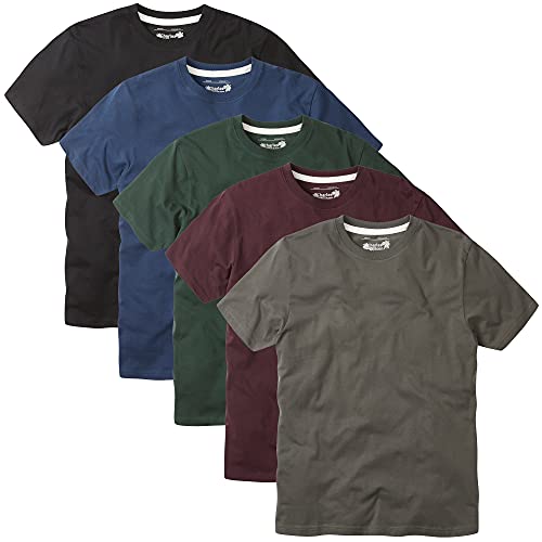 Charles Wilson Paquete 5 Camisetas Cuello Redondo Lisas (Medium, Dark Essentials)