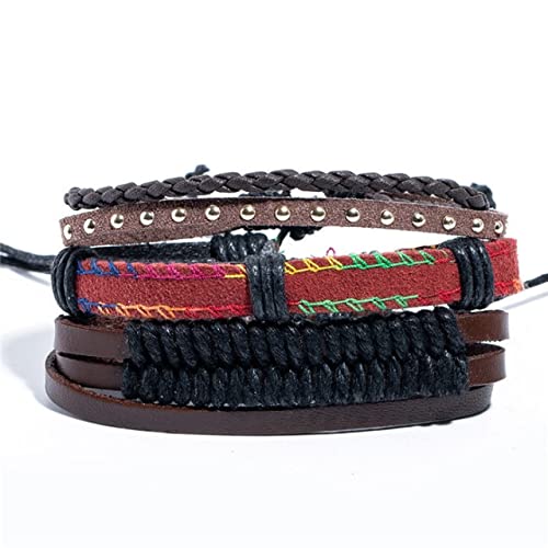 CHENLING 12 Estilo Metal Cuero Pulseras Hombres Joyería Vintage Clásico Retro Planta Charm Pulsera Brazaletes Homme Hombre Joyeria 20.5CM