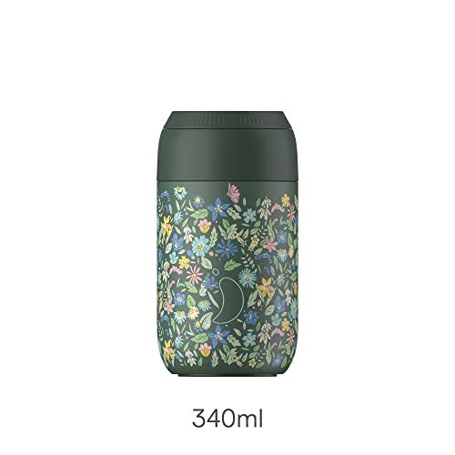 Chilly's Serie 2 Taza de Cafe Termica - Taza de Doble Pared con Tapa - Acero Inoxidable sin BPA - Liberty - Pine Green, 340ml