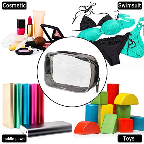 Chudian 5pcs Bolsa de Maquillaje Transparente PVC Bolsa de Aseo Portátil Cosméticos Organizador Impermeable con Cremallera para Vacación Baño y Viajes (Transparente, 17 * 12 * 6cm)