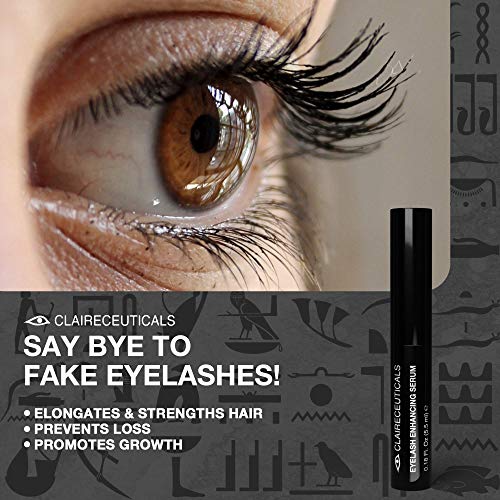 CLAIRECEUTICALS Eyelash Serum Pestañas Crecimiento - Serum Natural Crece Pestañas Desde la Raíz - Alargador de Pestañas, Hidratación y Anti Rotura - Fortalecedor de Pestañas y Crecimiento Cejas, 5.5ml