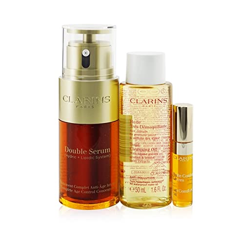 CLARINS DOUBLE SERUM 30 ML + ACEITE LIMPIADOR 50 ML + LIP COMFORT OIL 01 2.8 ML + NECESER SET REGALO