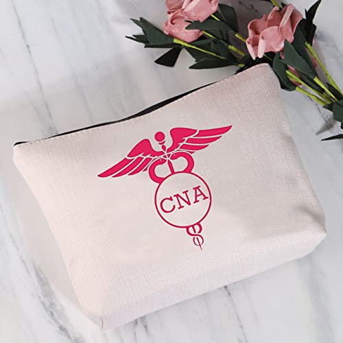 CNA Gifts Certified Nursing Assistant Gifts CNA Graduates Gift Believe in Yourself CNA Heartbeat Nurse Cosmetic Bag Escuela de enfermería CNAS Regalos de graduación, beige, Maletín de belleza