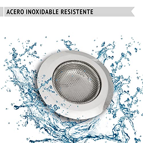 Colador desague Fregadero Cocina, Filtro colador desague para Cocina, colador desague Acero Inoxidable de 11,5cm de diámetro, Filtro Agua para desague de Cocina Fabricado en Acero Inoxidable (11,5cm)