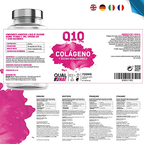 Colágeno | Q10 | Ácido Hialurónico | Vitamina C | Reafirma tu Piel - PACK 4-360 capsulas