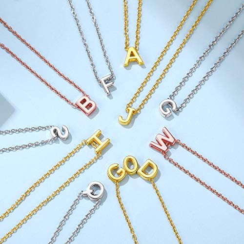 Colgante Letra Alfabética C de Cobre Collares Mujeres con Nombres Personalizados Colores Platino Joyerías Simples de Moda para Cumpleaños