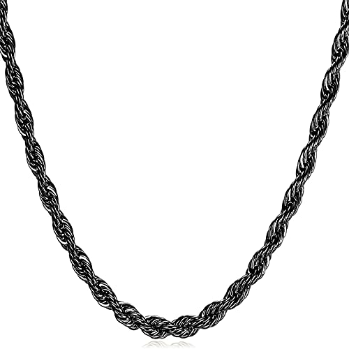 Collares trenzados de mujeres 3mm cadenas delgadas de espiga trenzada 66cm largo para cuello joyerías simples minimalistas para colgantes