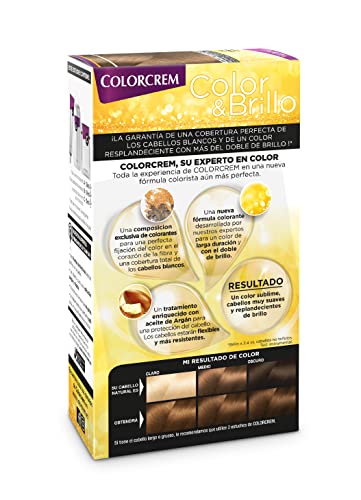 Colorcrem Color & Brillo - Tinte permanente mujer - Tono 78 Marrón Praliné, con tratamiento nutri-protector al aceite de Argán. + 45% de producto | Disponible en más de 20 tonos.