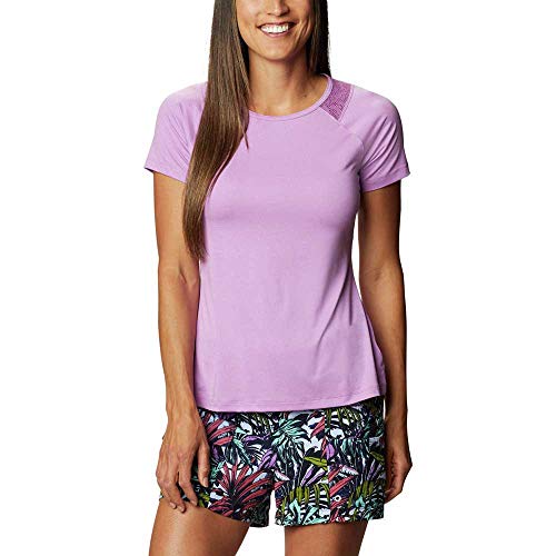 Columbia Peak To Point Camiseta técnica de Manga Corta, Mujer, Rosa (Blossom Pink Heather), XS