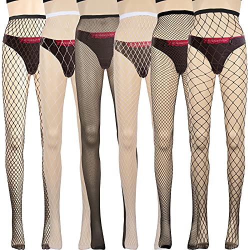 Comius Sharp Medias de Rejilla, 6 Pares Medias de Rejilla de Red Calcetines de Rejilla para Mujer Fishnet Tights Talla única