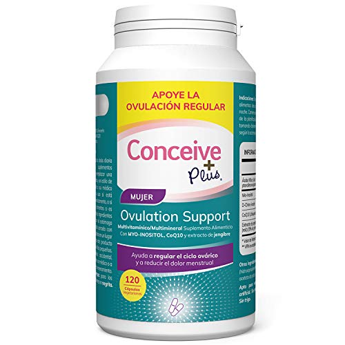 Conceive Plus Soporte de Ovulación, irregularidades hormonales, Myo-inositol, CoQ10, extracto de folato y jengibre, SOP 120 cápsulas