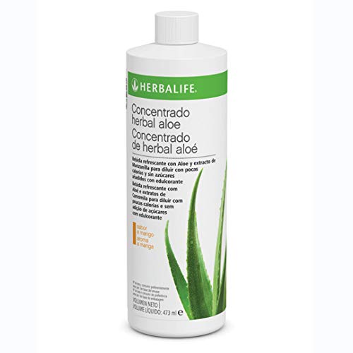 Concentrado Herbal de Aloe Vera Herbalife. Bebida refrescante hidratante a partir de concentrado de jugo de aloe vera 473 ml. Sabor Mango