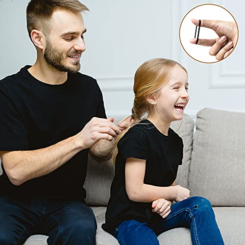 Cooetr 1000 Piezas Mini Gomas de Pelo Elásticos Gomas Pelo Elástico Banda para Cabello de Niños, Trenzas, Peinado de Boda y Más (Negro)