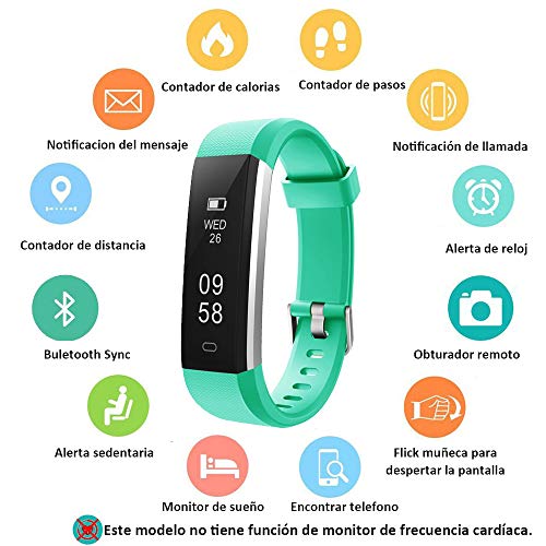 COOLEAD Pulsera Actividad Mujer Hombre Reloj Inteligente Podómetro Monitor de Actividad Impermeable IP67 Fitness Tracker Pulsera Deportiva con Contador de Calorías Monitor de Sueño para iOS Android